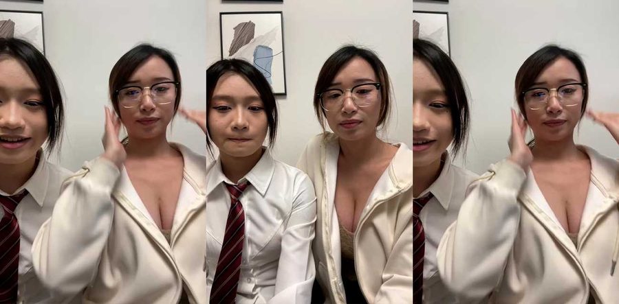 反差眼镜婊Yoyo最新福利视频 带表妹一起下海直播 在线实战教学群p做爱