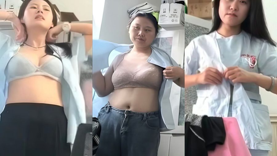 偷拍惊魂！天津建华医院护士更衣室白衣天使集体走光 换衣全过程曝光后背发凉太刺激
