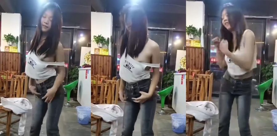 凯里烧烤店醉酒妹子发浪记：反差骚货天花板 奶子晃得全场邪火直冒