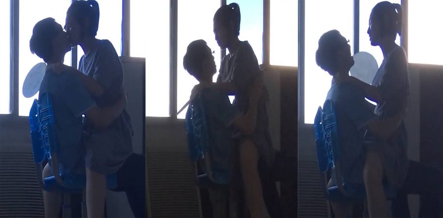 瓜友曝光莆田六中情侣在科学楼走廊做爱被偷怕 女生被男生脱掉内裤 女上位性爱
