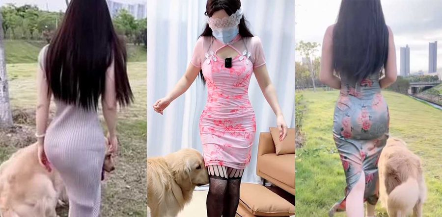 猎奇重口 抖音网红博主香香公主 金毛狗骑乘内射蕾丝性感熟女堪称国产人兽天花板