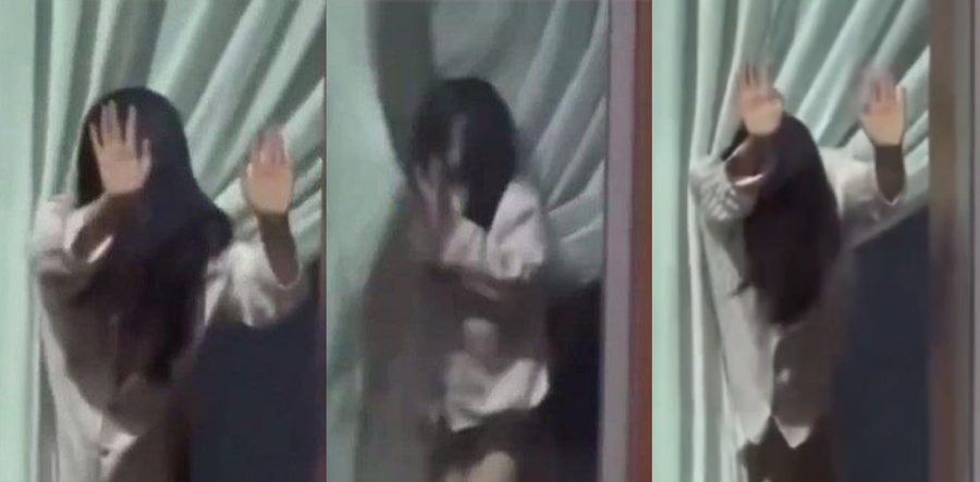 上海土豪小区惊现活春宫 出轨女扶窗被炮友猛干满脸享受 忽然发现被偷拍 慌忙拉帘吓出高潮！