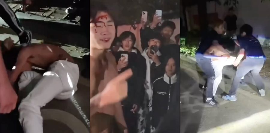 广西桂林C罗事件完整版 精神小伙为爱冲锋与情敌约群架1v4 争夺交配权现场视频流出