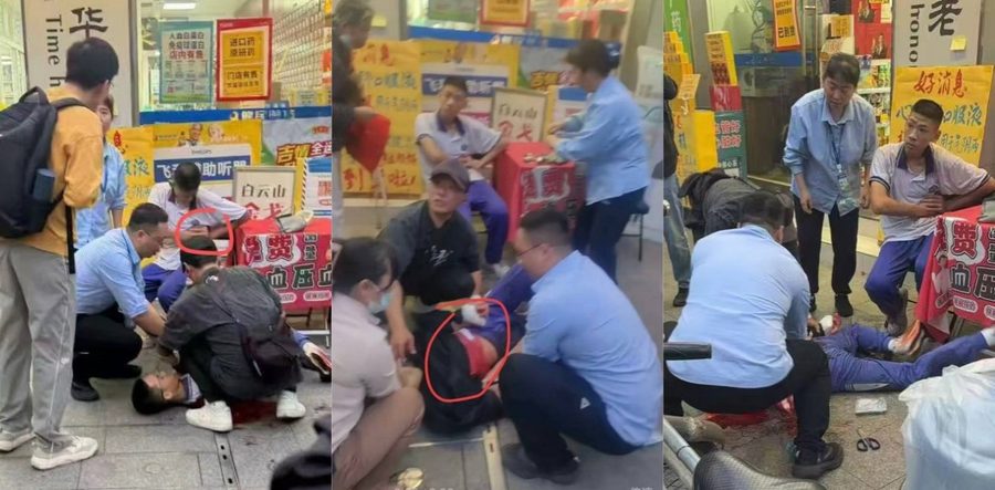 广州越秀区第十六中学门口持刀捅学生事件震惊全网 凶手街头无差别袭击两名学生 完整版视频流出