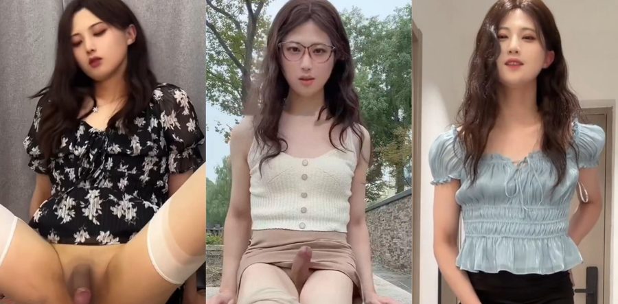 OnlyFans TS伪娘cd小薰黑丝肉棒自慰 室内室外撸管射精 高清男娘性感骚浪