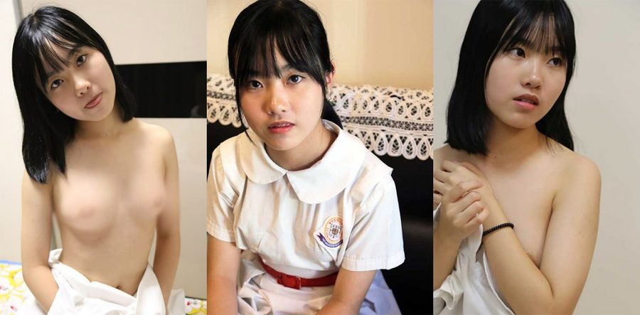 香港呆萌学生妹陈佳明被骗酒店裸体写真潜规则，三点全露小穴高清特写被摄影师趁机脱光猛操喷水视频曝光