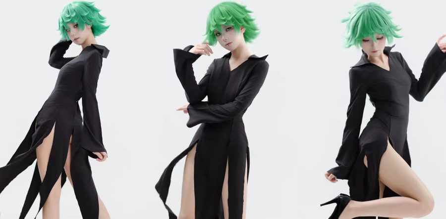 粉嫩白虎少女cos一拳超人龙卷Tatsumaki 酒店拍完写真之后 被摄影师潜规则无套爆操