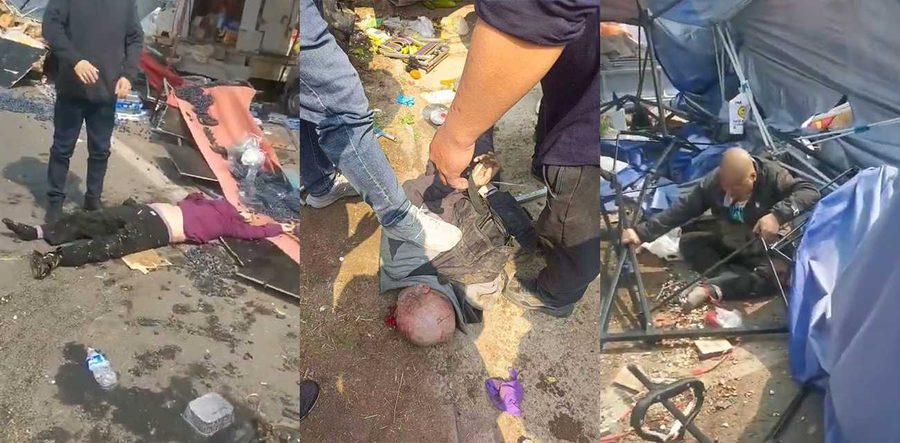 北京房山大韩继大集突发铲车撞人惨案！疑似报复社会司机横冲直撞碾压摊贩路人！