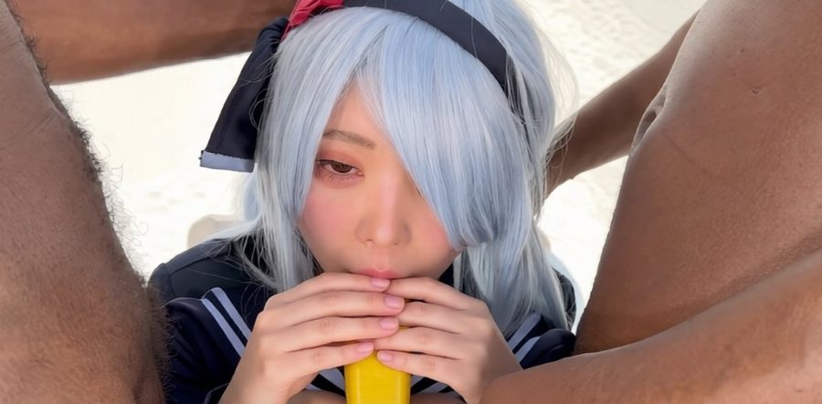 Fantia软萌女神 乙叶拉拉 cosplay被两个黑人猛烈插喉口交 抱操插穴高潮喷水
