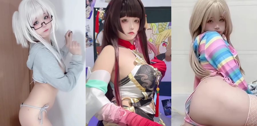 抖音小扑通清纯二次元甜妹反差私拍写真 cos白丝眼镜拉丝情趣福利