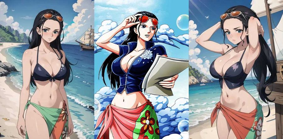 MujitaX魔改海贼王罗宾泳装激战最新流出 口交深喉后入猛干 泳装凌乱巨乳晃动