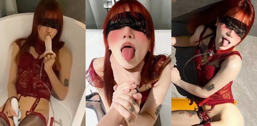 爆火的狗链大学生 重庆外国语大二校花 李欣蕊 身穿红色情趣战袍 惨遭金主爸爸调教视频曝光