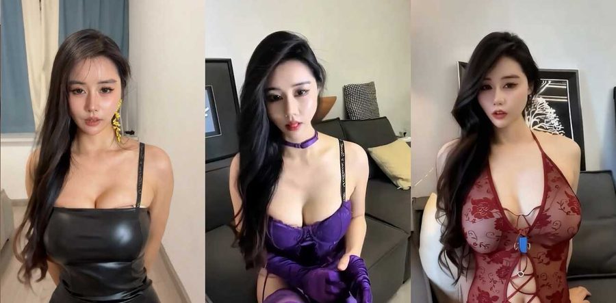 抖音网红 多吃生菜 情趣内衣付费定制福利 美艳御姐黑丝玉足诱惑