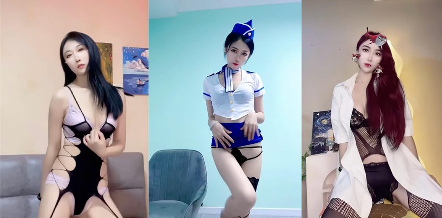 快手人气性感网红七儿 长腿美女自慰私拍福利 肉丝开裆白丝骑乘假屌喷白浆