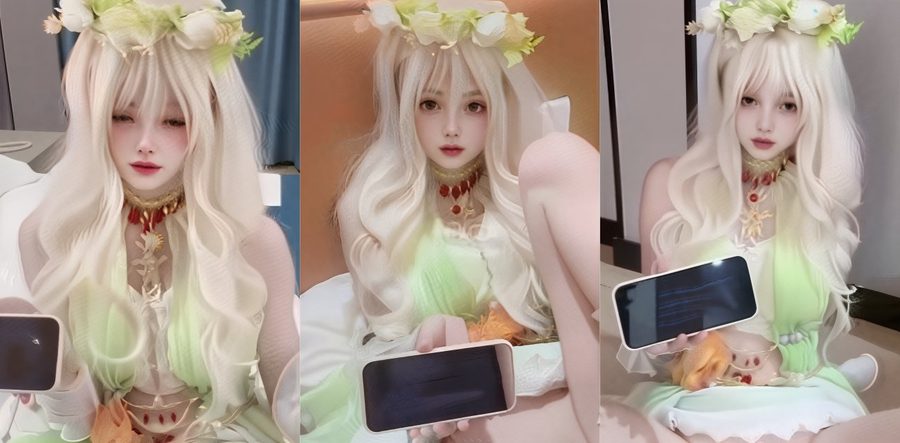 推特极品高颜值露脸清纯萌妹砂糖 新作cosplay殷紫萍水晶肉棒骑乘插穴白浆直流