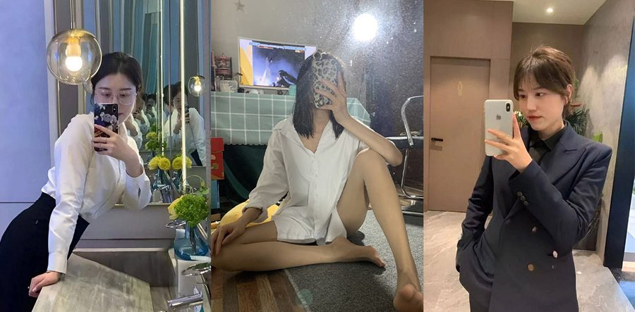 93年南通楼盘女销售太饥渴！看房加微信后天天发性感照勾引订房，售楼部厕所直接掀裙露光滑白虎，尺度直接拉满！