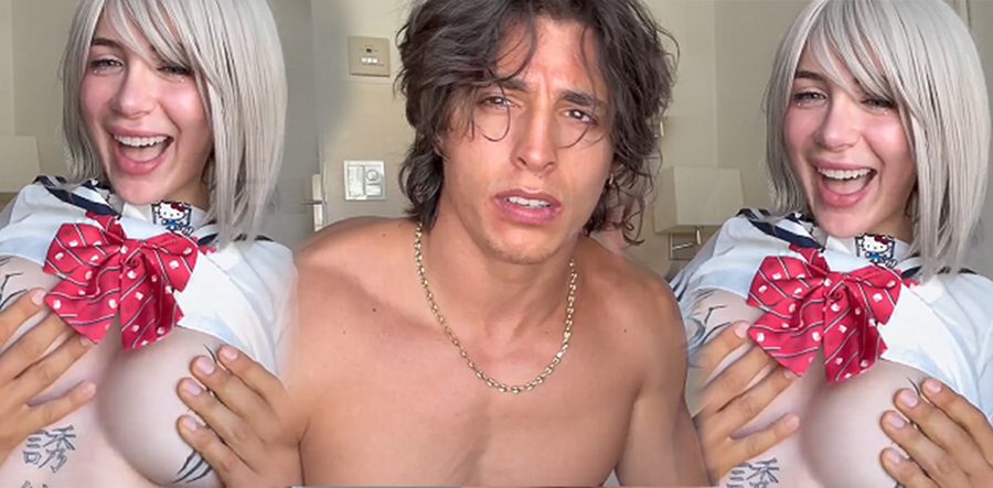 OnlyFans反差萌妹Lil Milk白丝JK巨乳肥臀女上位疯狂榨精，中东肌肉炮王Gattouz0被骑到哀嚎连连