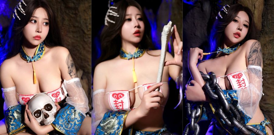 推特女神奈汐酱定制福利 僵尸汐高还原COS 紧身私处勒出极致骆驼趾 巨乳肥臀摇晃不停