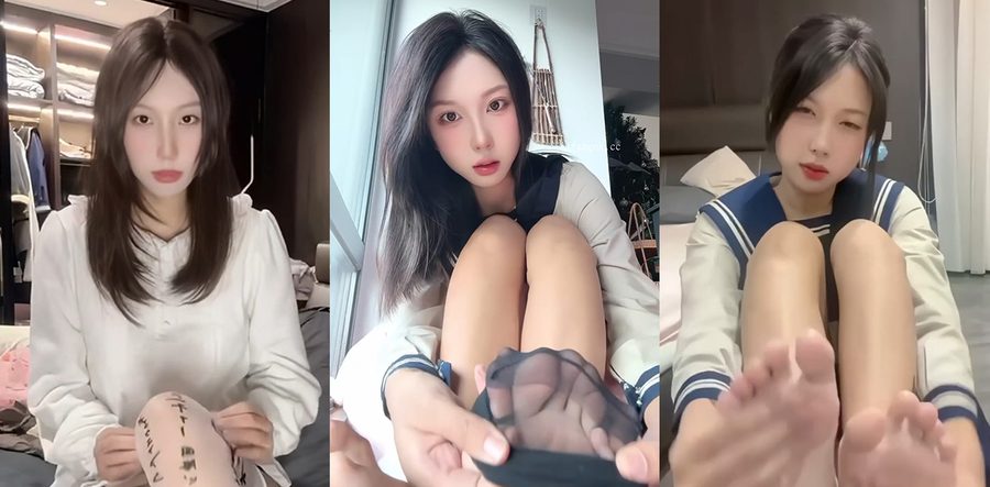 抖音立早张的章反差炸裂！黑丝白丝足控直播太会撩，付费定制视频直接把人看硬了？