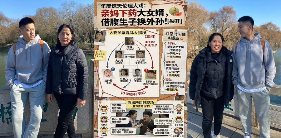 年度惊天伦理大瓜 岳母下药强上大女婿乱伦怀孕生子 偷换外孙养5年后因血型曝光真相