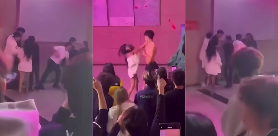石家庄弥钛密室1v3战神光膀子开干！狠起来连女友都打 打架现场太疯太刺激！