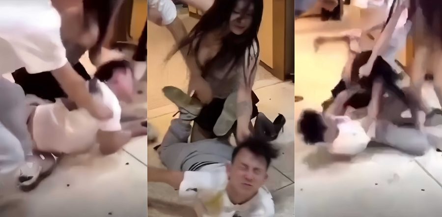 海底捞伪娘化身国服武松暴打搭讪男！男子被TS按地疯狂扯头发疯狂揉捻 现场视频全网疯传