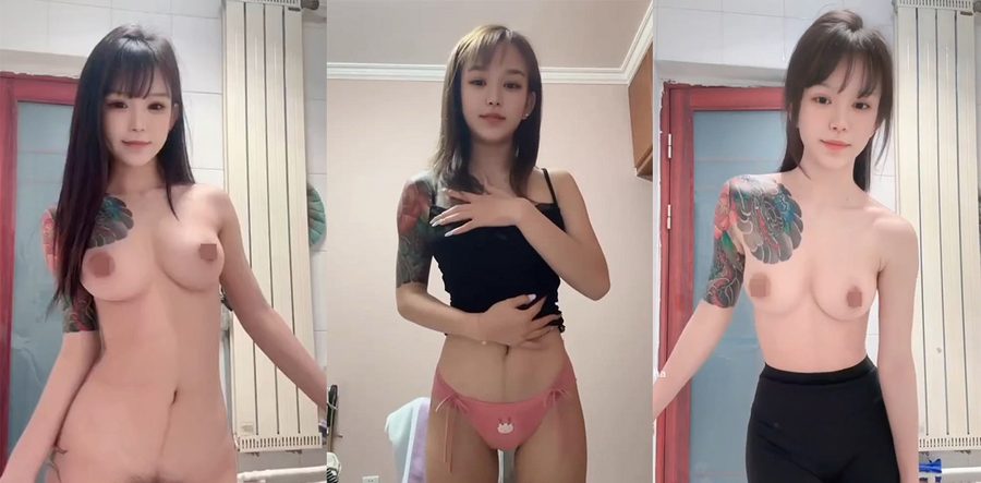 快手网红蒙佳怡小困鱼高难度裸舞视频！舞蹈功底深厚少女纹身加持，掰腿劈叉看得直呼受不了！