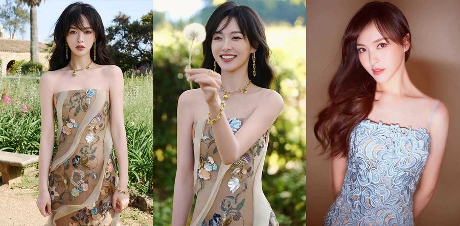 唐嫣早期拍摄时尚芭莎广告被摄影师偷拍下体 极品白虎嫩逼 黑白丝袜写真