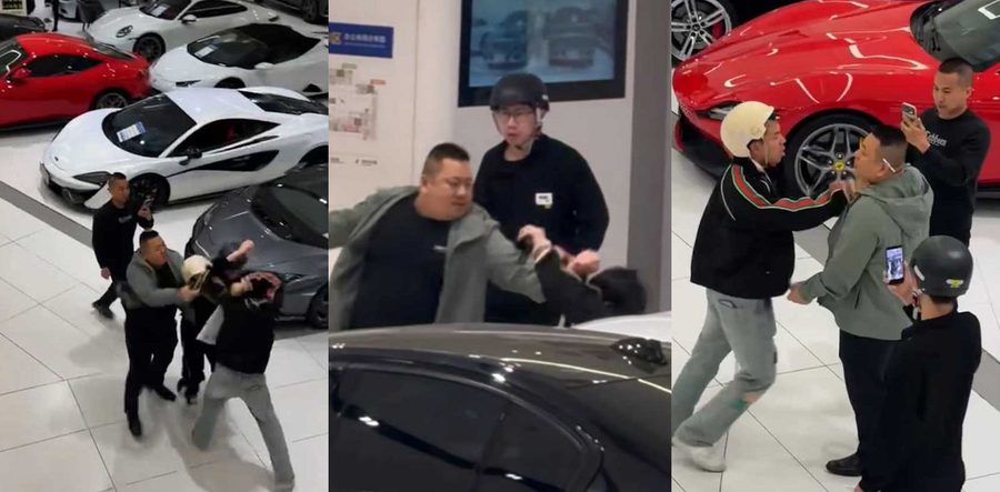 深圳一路八达汽车骗10万法拉利定金！维权博主上门被头盔狂砸抢手机暴打 血腥现场像黑社会火拼