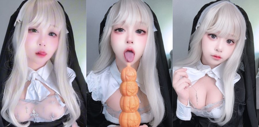 OnlyFans福利姬二次元巨乳女神 remukira 大尺度cos性感女修蕾丝情趣内衣 展示肥美白虎嫩穴