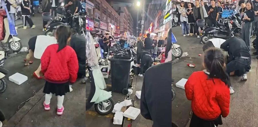 温州龙港池浦路打小三 原配怒火中烧直接大打出手小三狼狈逃窜 现场失控百人沸腾视频流出