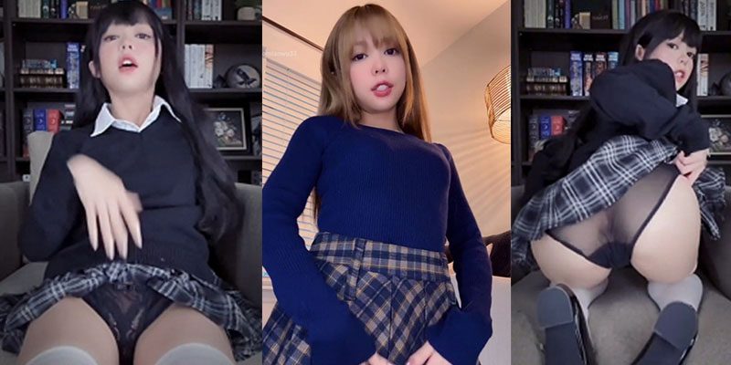 绯红小猫kittyxkum黑色毛衣JK自慰泄密，清纯萝莉脸蛋下藏极品巨乳嫩逼，私密镜头猛抠粉穴狂喷高潮